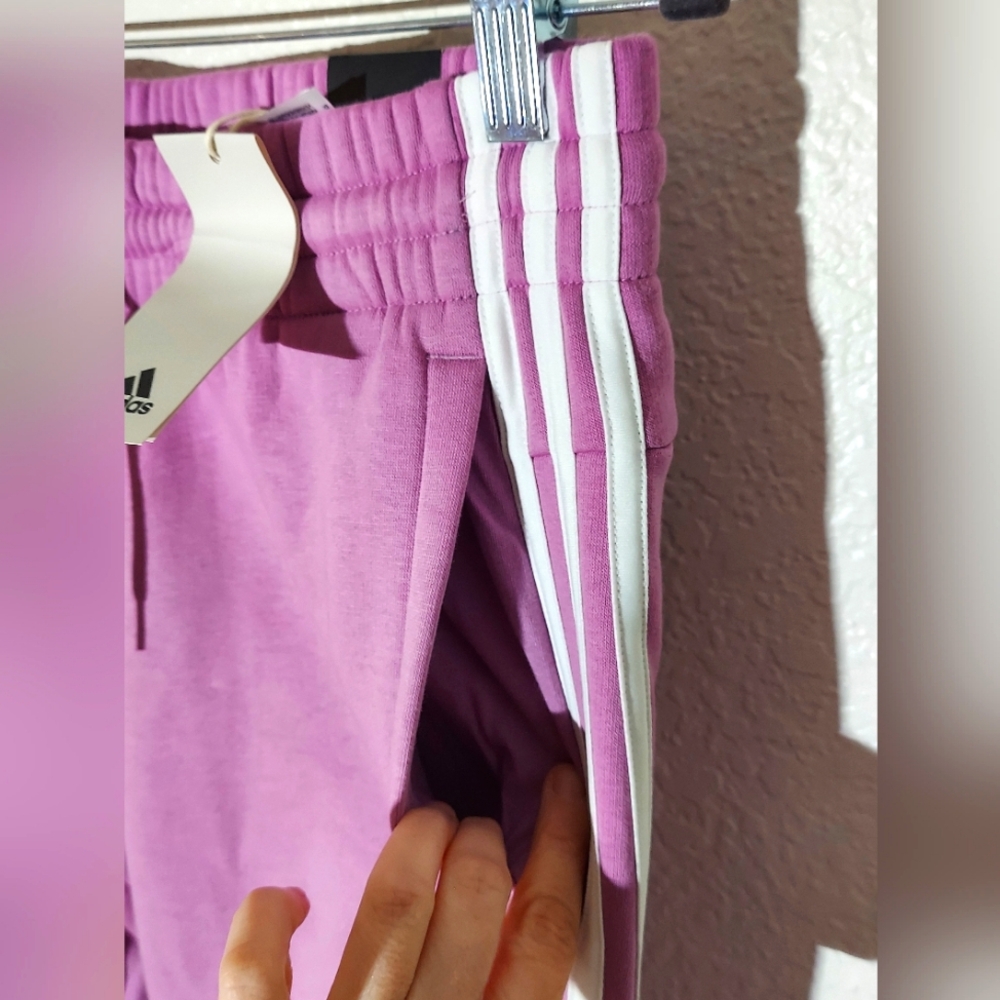 Adidas Slim Fit Purple/Pink Cotton Blend Tapered Leg Jogger Pant WM Size M NWT - Picture 10 of 13